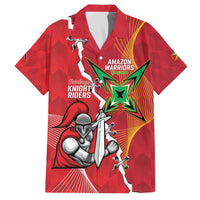 Guyana and Trinbago Cricket Custom Family Matching Off The Shoulder Long Sleeve Dress and Hawaiian Shirt Amazon Warriors Knight Riders Together - Wonder Print Shop