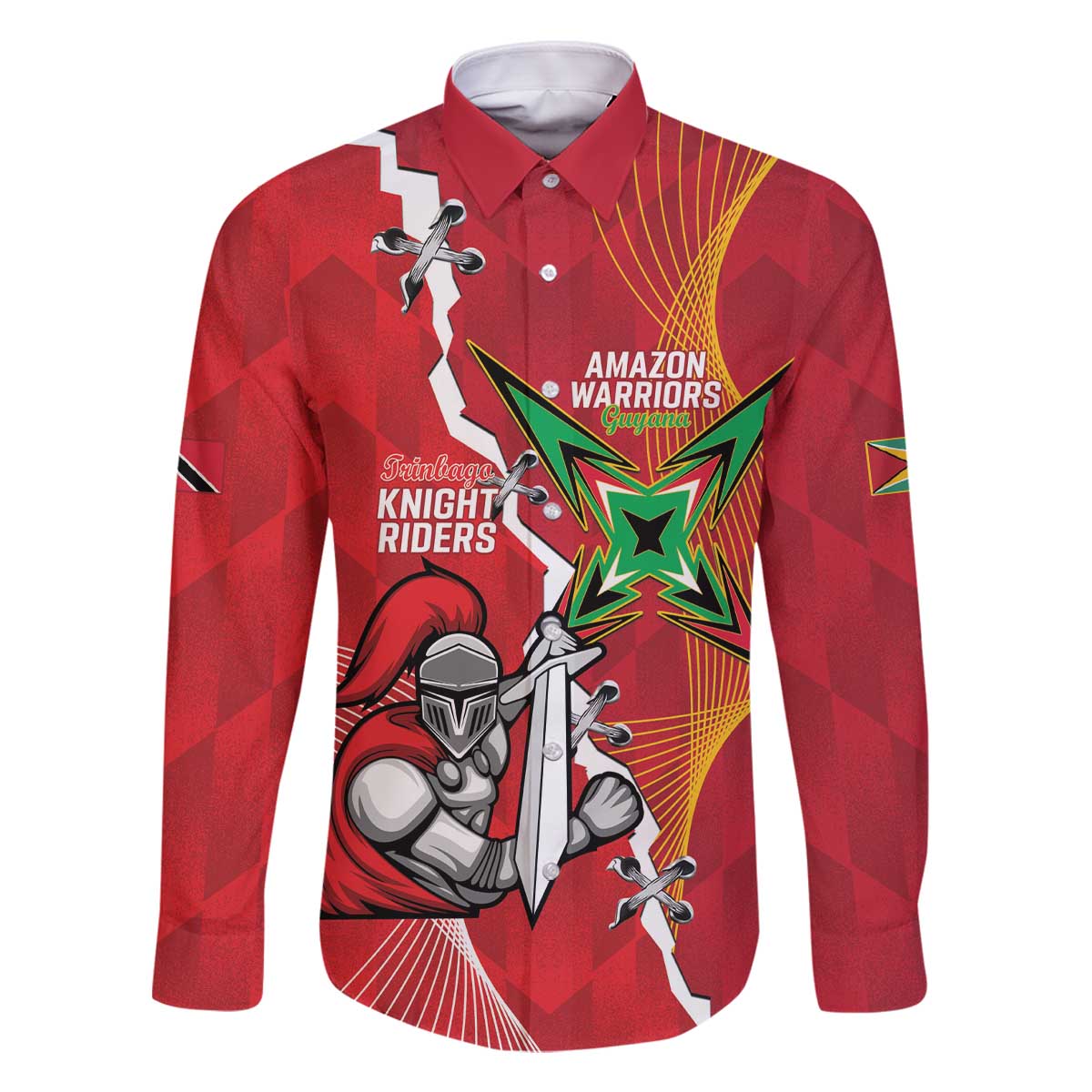 Guyana and Trinbago Cricket Custom Family Matching Off The Shoulder Long Sleeve Dress and Hawaiian Shirt Amazon Warriors Knight Riders Together - Wonder Print Shop
