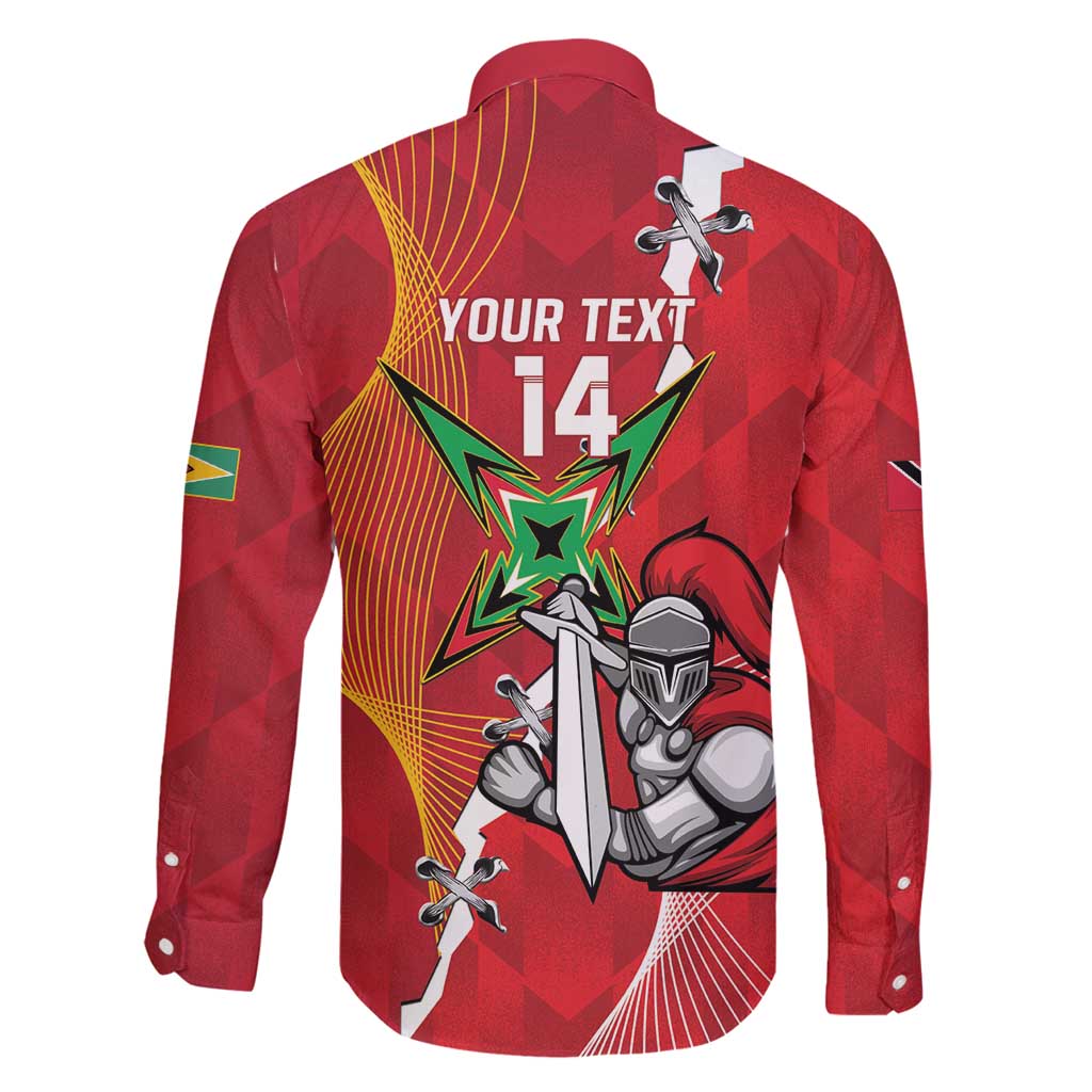 Guyana and Trinbago Cricket Custom Family Matching Off Shoulder Maxi Dress and Hawaiian Shirt Amazon Warriors Knight Riders Together - Wonder Print Shop