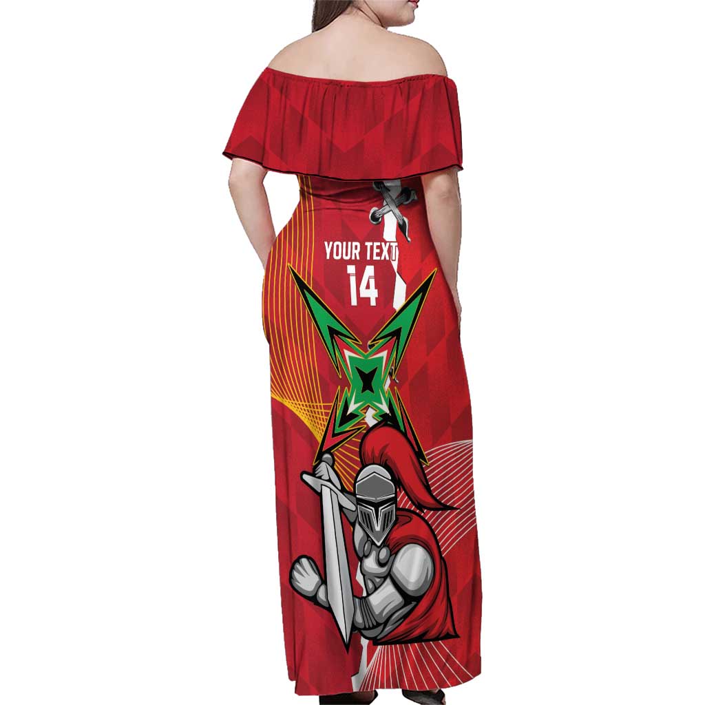 Guyana and Trinbago Cricket Custom Family Matching Off Shoulder Maxi Dress and Hawaiian Shirt Amazon Warriors Knight Riders Together - Wonder Print Shop
