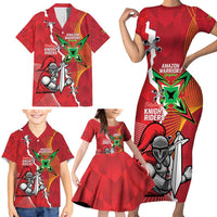 Guyana and Trinbago Cricket Custom Family Matching Short Sleeve Bodycon Dress and Hawaiian Shirt Amazon Warriors Knight Riders Together - Wonder Print Shop