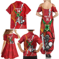 Guyana and Trinbago Cricket Custom Family Matching Summer Maxi Dress and Hawaiian Shirt Amazon Warriors Knight Riders Together - Wonder Print Shop