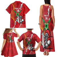 Guyana and Trinbago Cricket Custom Family Matching Tank Maxi Dress and Hawaiian Shirt Amazon Warriors Knight Riders Together - Wonder Print Shop
