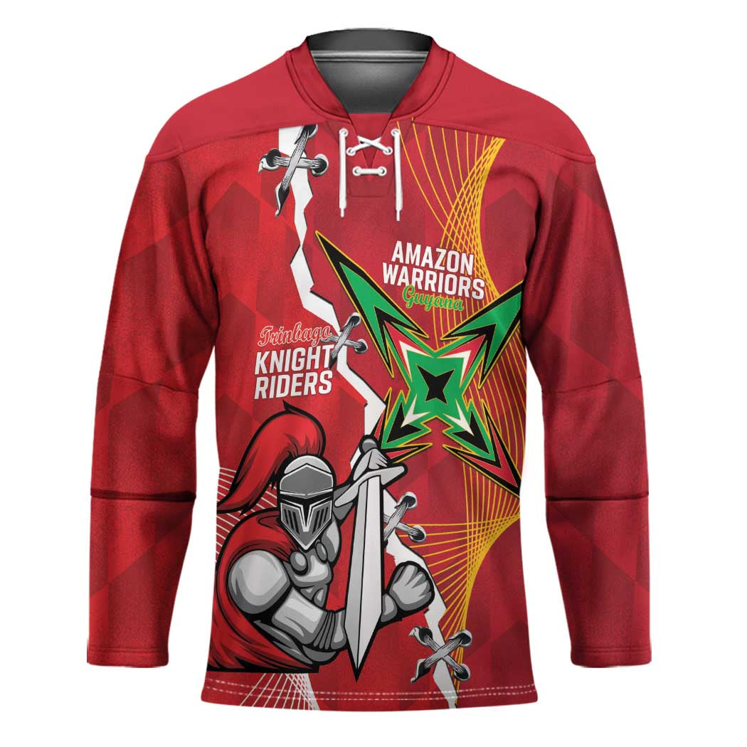 Guyana and Trinbago Cricket Custom Hockey Jersey Amazon Warriors Knight Riders Together - Wonder Print Shop