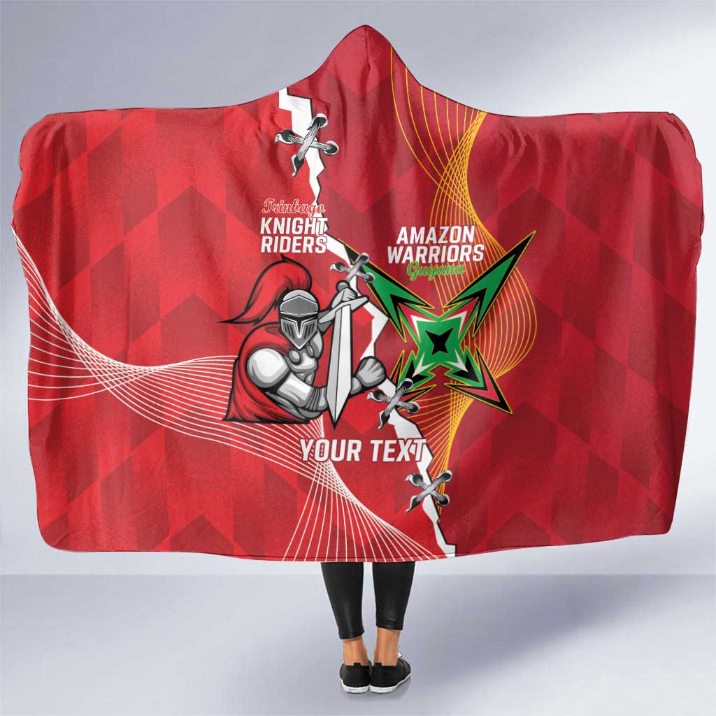 Guyana and Trinbago Cricket Custom Hooded Blanket Amazon Warriors Knight Riders Together - Wonder Print Shop