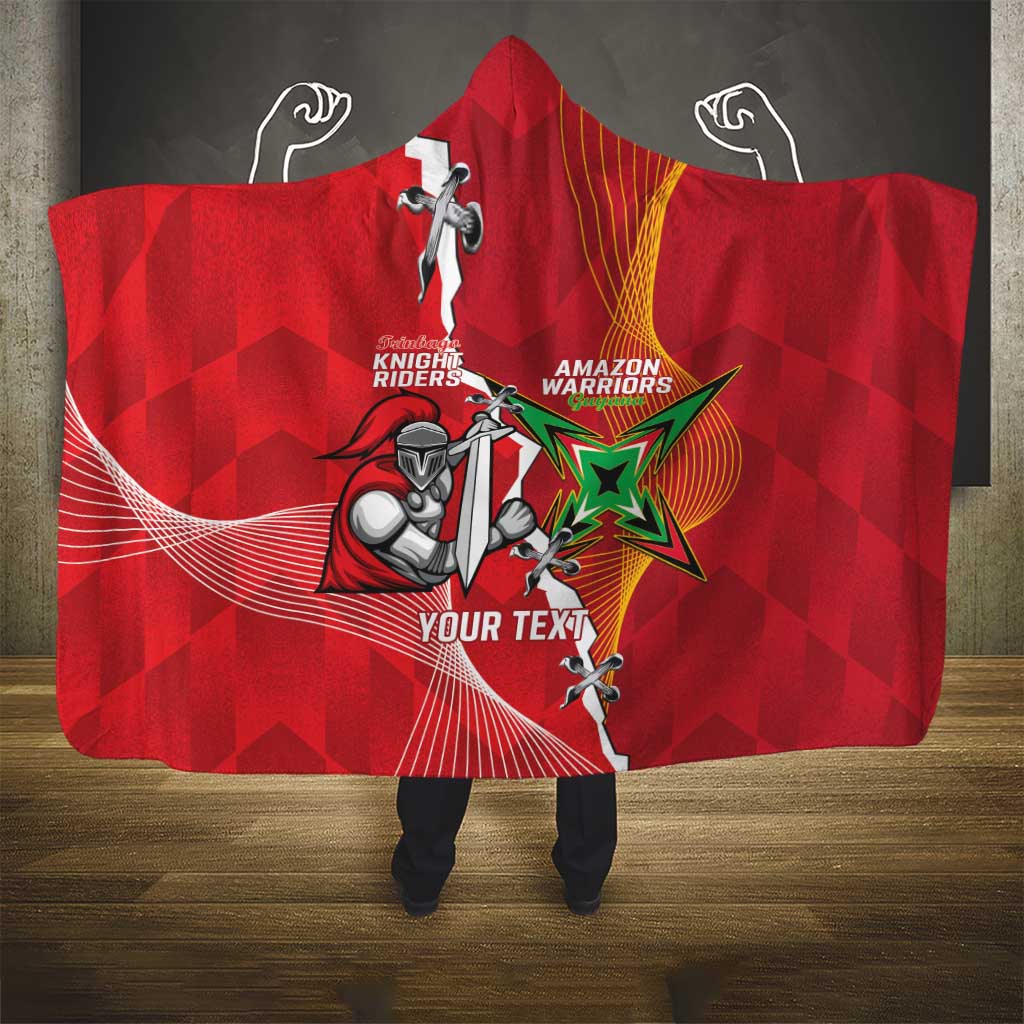 Guyana and Trinbago Cricket Custom Hooded Blanket Amazon Warriors Knight Riders Together - Wonder Print Shop