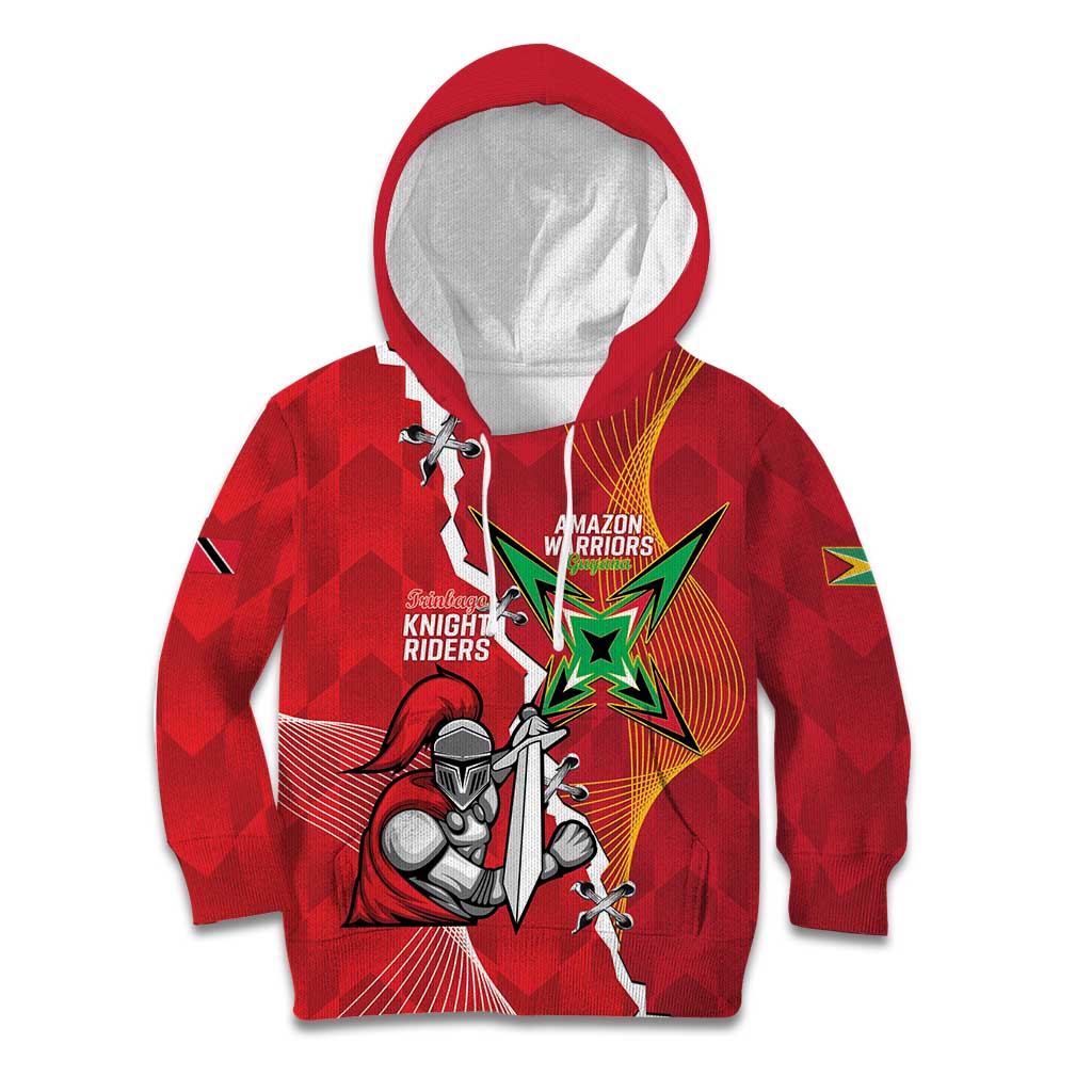 Guyana and Trinbago Cricket Custom Kid Hoodie Amazon Warriors Knight Riders Together - Wonder Print Shop