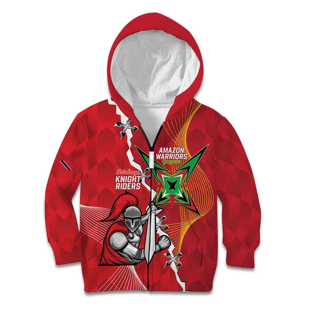 Guyana and Trinbago Cricket Custom Kid Hoodie Amazon Warriors Knight Riders Together - Wonder Print Shop