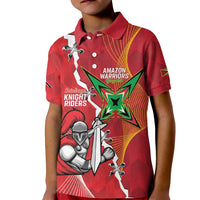 Guyana and Trinbago Cricket Custom Kid Polo Shirt Amazon Warriors Knight Riders Together - Wonder Print Shop