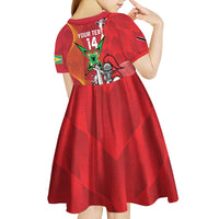 Guyana and Trinbago Cricket Custom Kid Short Sleeve Dress Amazon Warriors Knight Riders Together - Wonder Print Shop