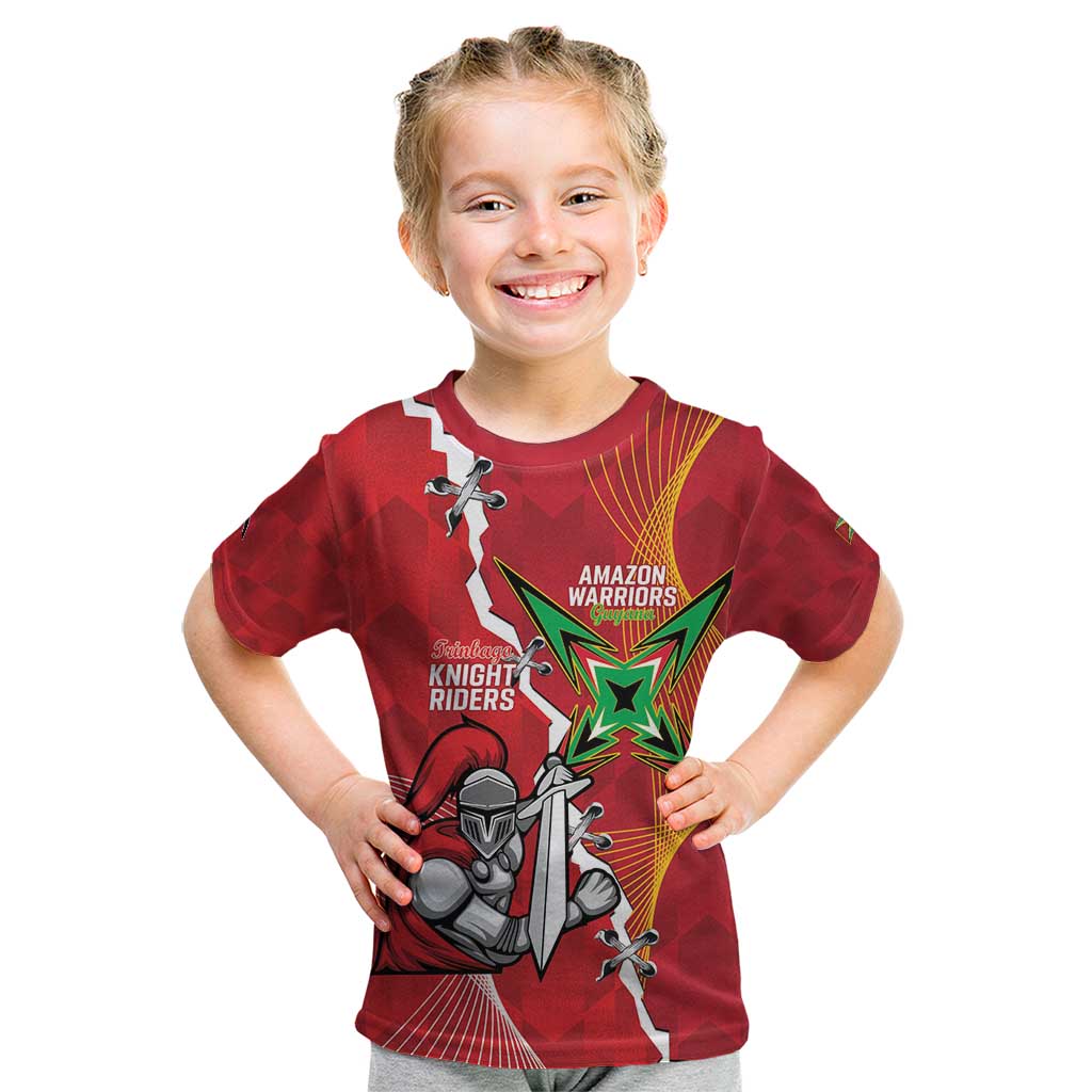 Guyana and Trinbago Cricket Custom Kid T Shirt Amazon Warriors Knight Riders Together - Wonder Print Shop