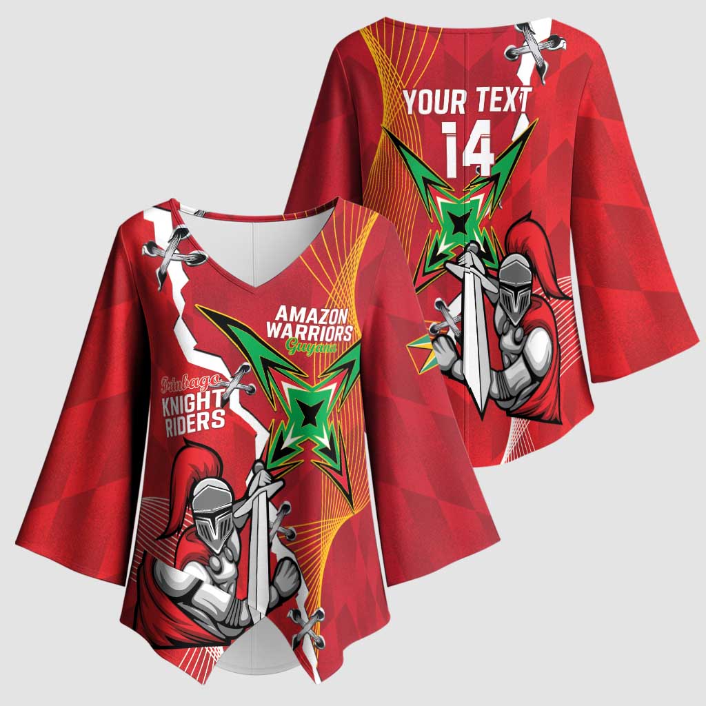 Guyana and Trinbago Cricket Custom Kimono Sleeve Blouse Amazon Warriors Knight Riders Together - Wonder Print Shop