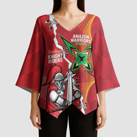 Guyana and Trinbago Cricket Custom Kimono Sleeve Blouse Amazon Warriors Knight Riders Together - Wonder Print Shop