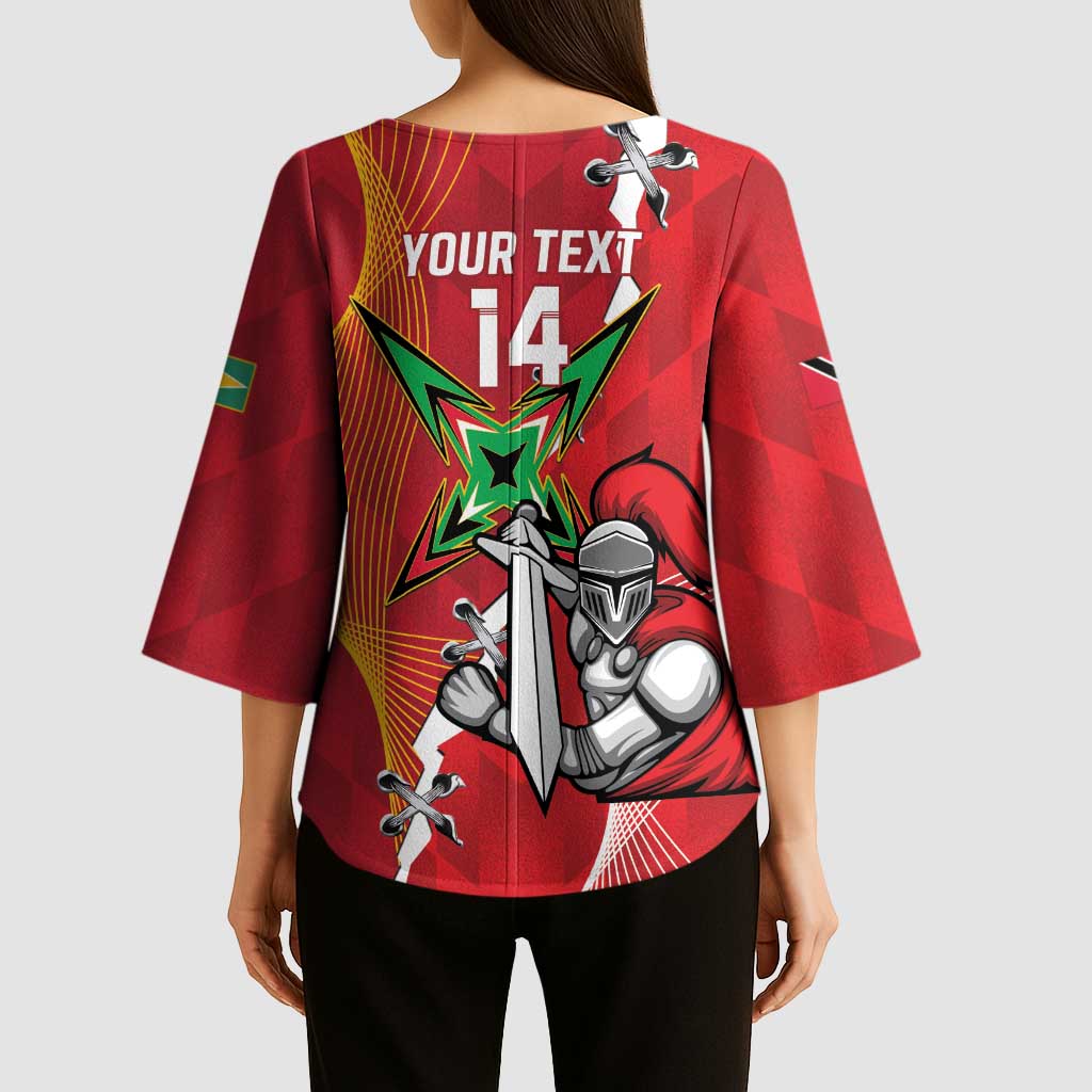 Guyana and Trinbago Cricket Custom Kimono Sleeve Blouse Amazon Warriors Knight Riders Together - Wonder Print Shop