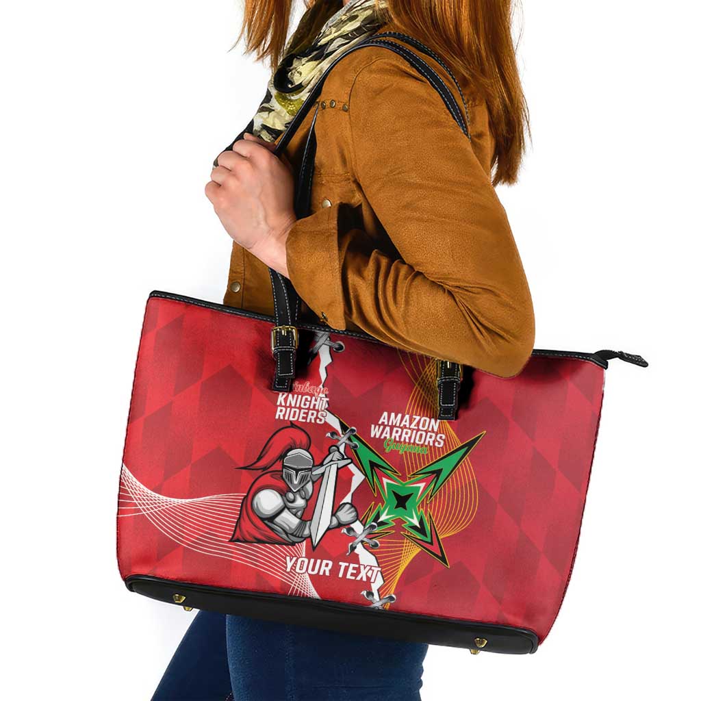 Guyana and Trinbago Cricket Custom Leather Tote Bag Amazon Warriors Knight Riders Together - Wonder Print Shop