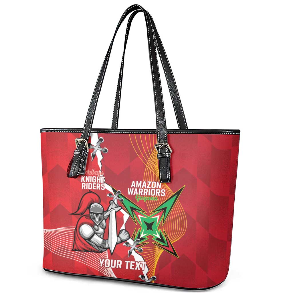 Guyana and Trinbago Cricket Custom Leather Tote Bag Amazon Warriors Knight Riders Together - Wonder Print Shop