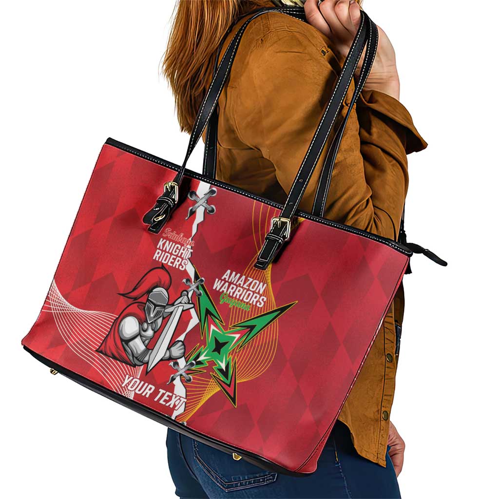 Guyana and Trinbago Cricket Custom Leather Tote Bag Amazon Warriors Knight Riders Together - Wonder Print Shop