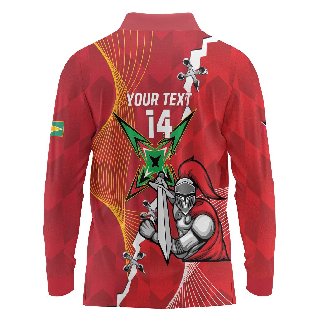 Guyana and Trinbago Cricket Custom Long Sleeve Polo Shirt Amazon Warriors Knight Riders Together - Wonder Print Shop