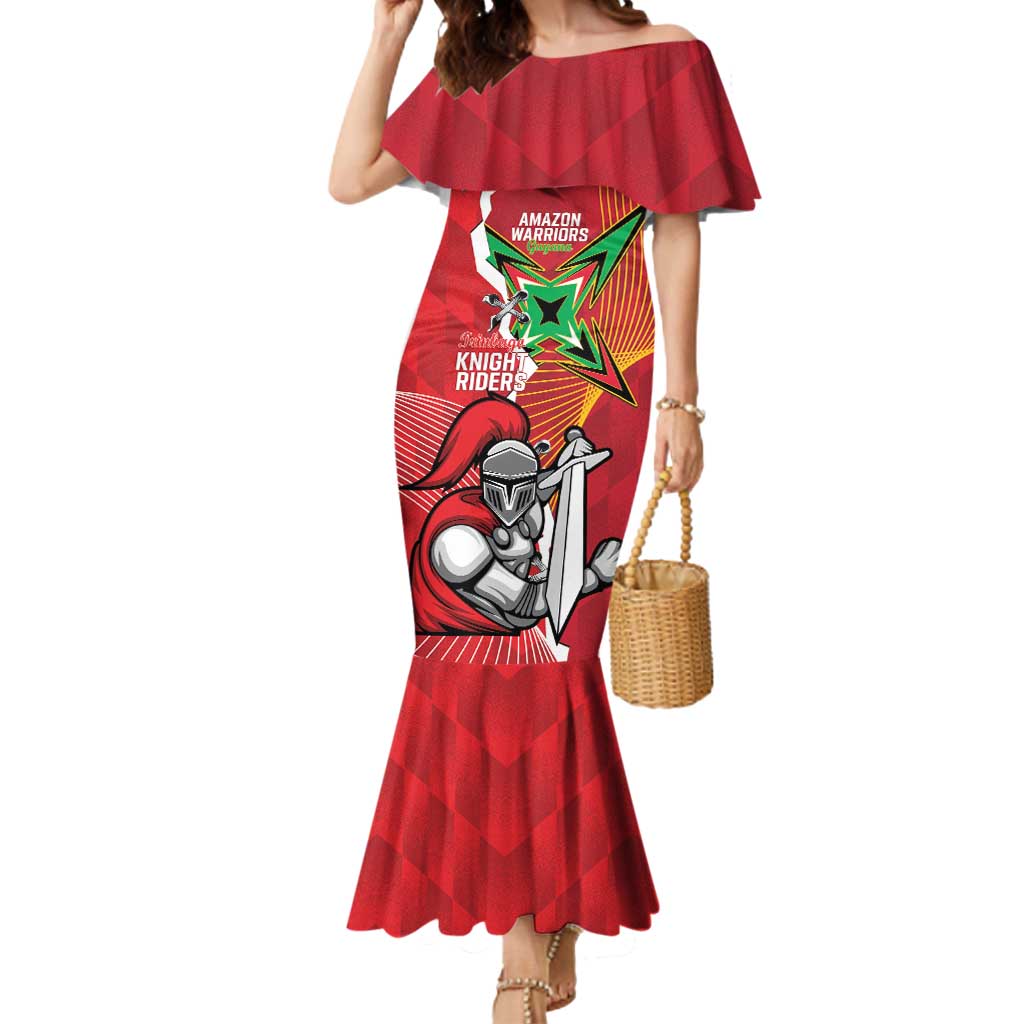Guyana and Trinbago Cricket Custom Mermaid Dress Amazon Warriors Knight Riders Together - Wonder Print Shop