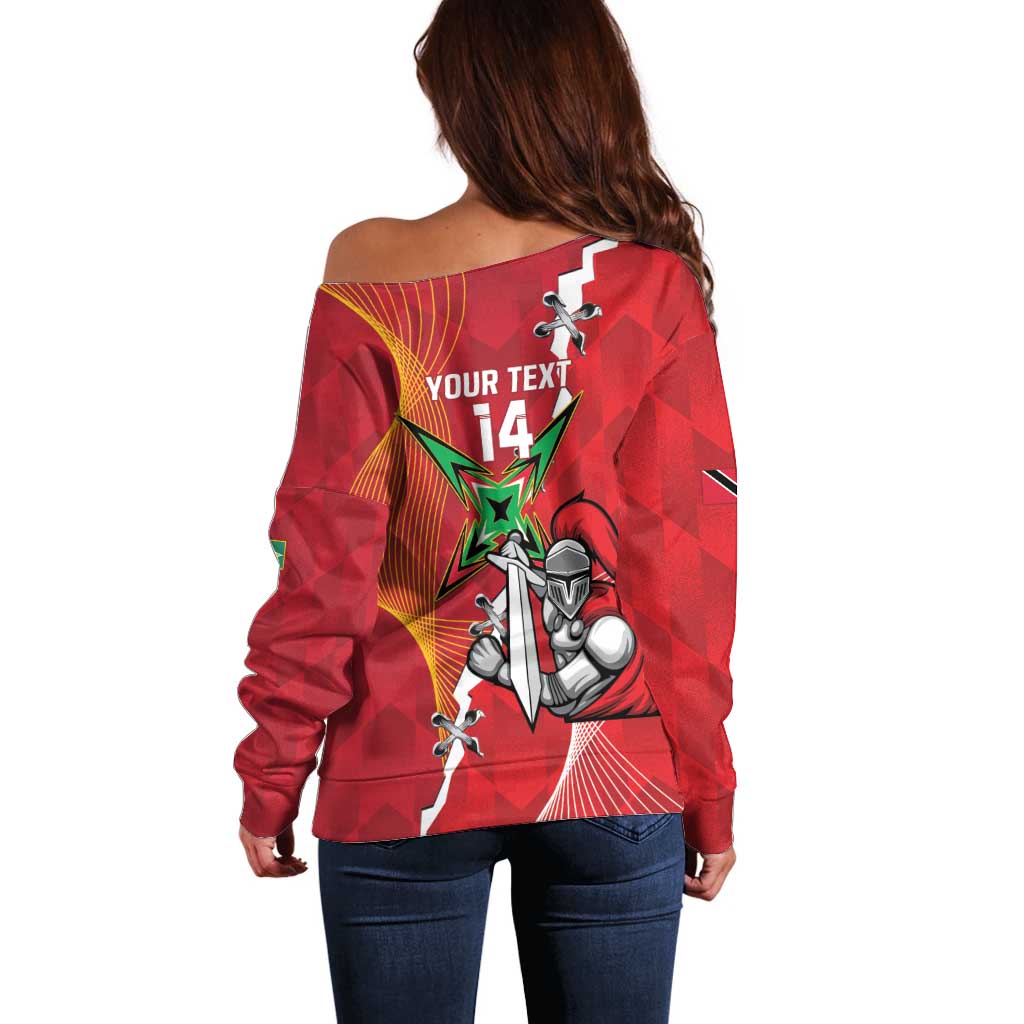 Guyana and Trinbago Cricket Custom Off Shoulder Sweater Amazon Warriors Knight Riders Together - Wonder Print Shop