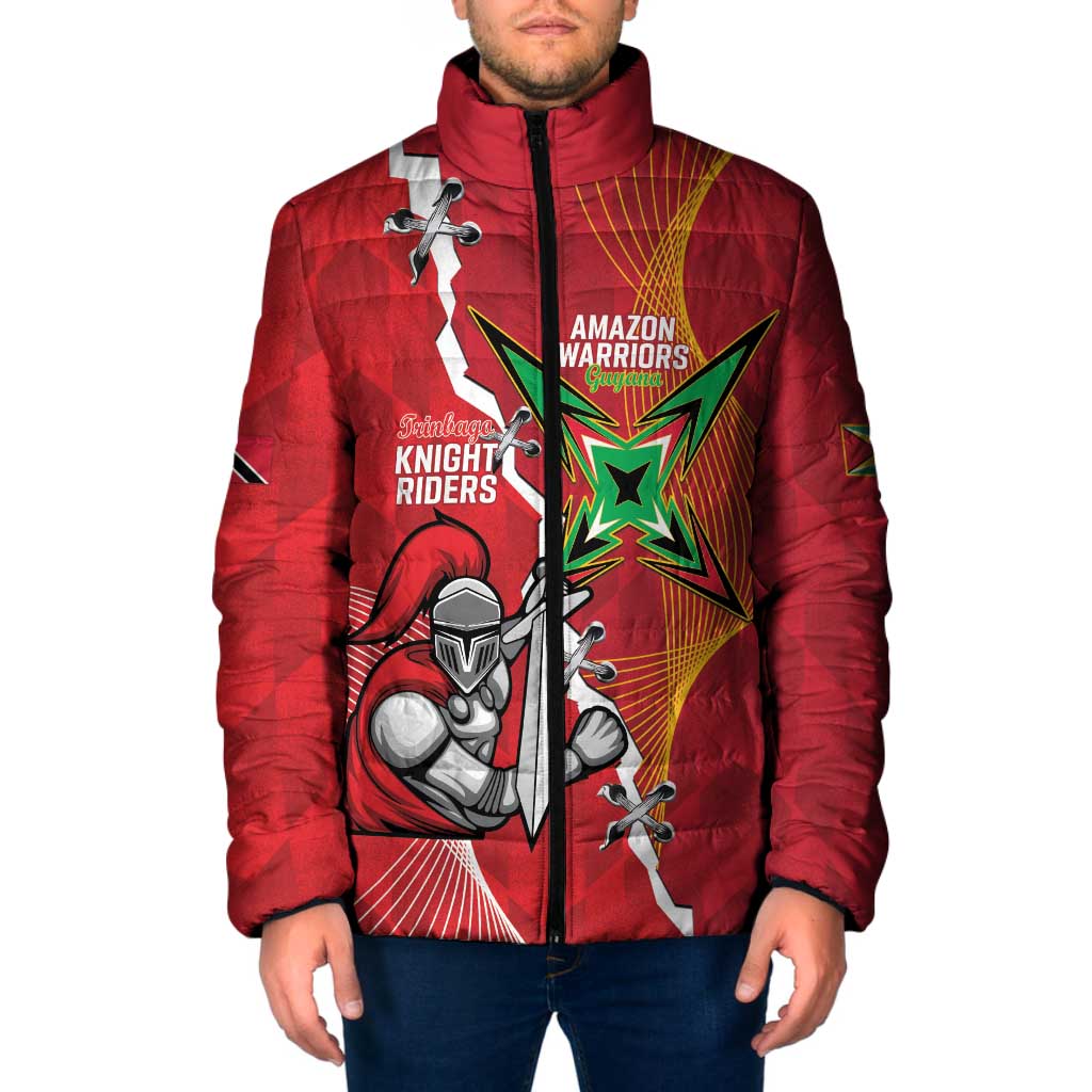 Guyana and Trinbago Cricket Custom Padded Jacket Amazon Warriors Knight Riders Together - Wonder Print Shop