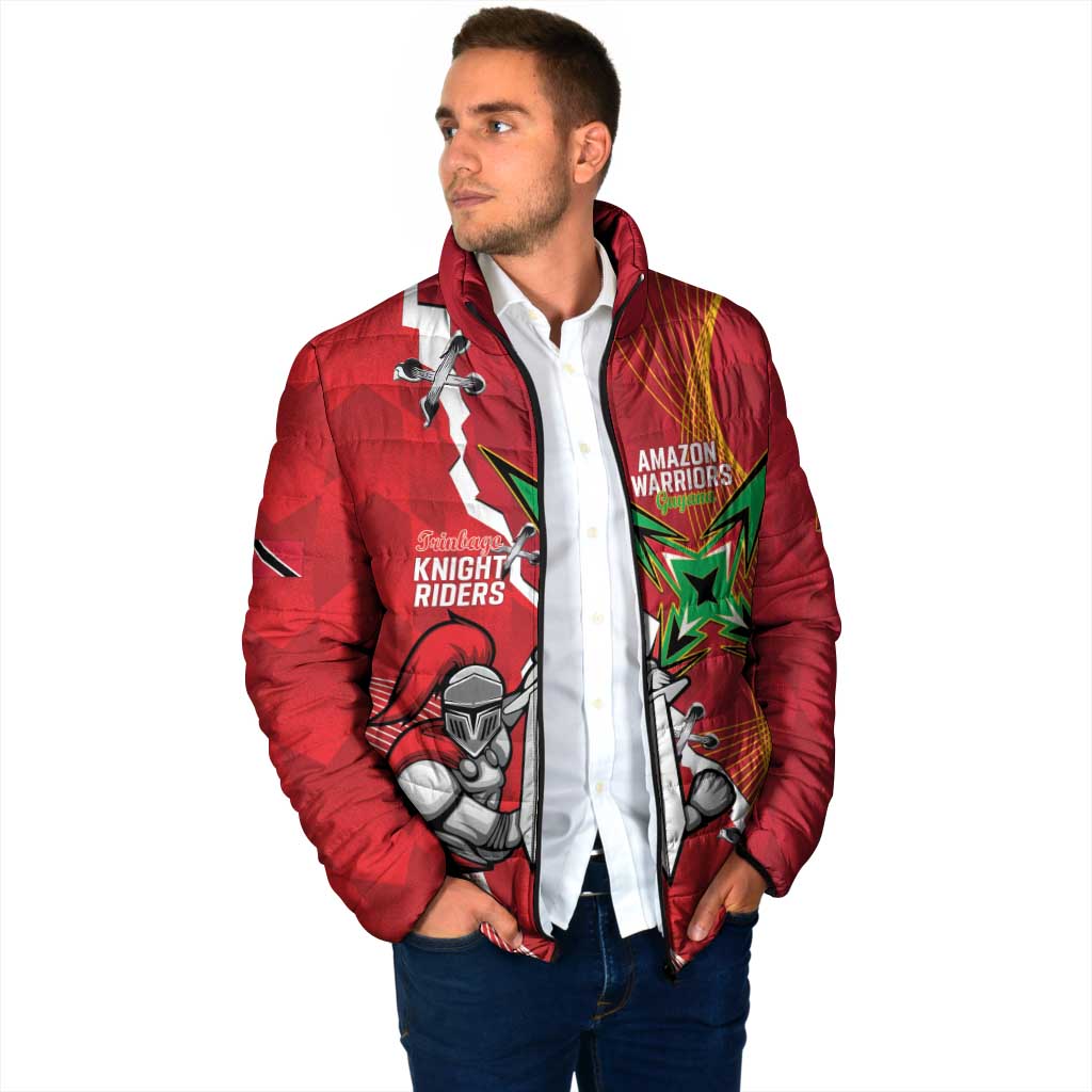 Guyana and Trinbago Cricket Custom Padded Jacket Amazon Warriors Knight Riders Together - Wonder Print Shop