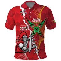 Guyana and Trinbago Cricket Custom Polo Shirt Amazon Warriors Knight Riders Together - Wonder Print Shop