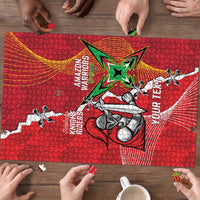 Guyana and Trinbago Cricket Custom Puzzle Amazon Warriors Knight Riders Together - Wonder Print Shop