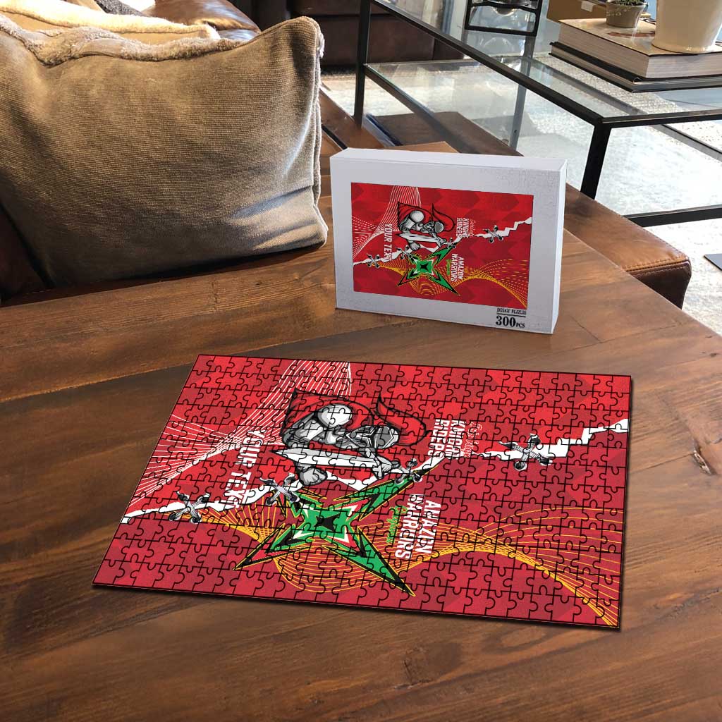 Guyana and Trinbago Cricket Custom Puzzle Amazon Warriors Knight Riders Together - Wonder Print Shop