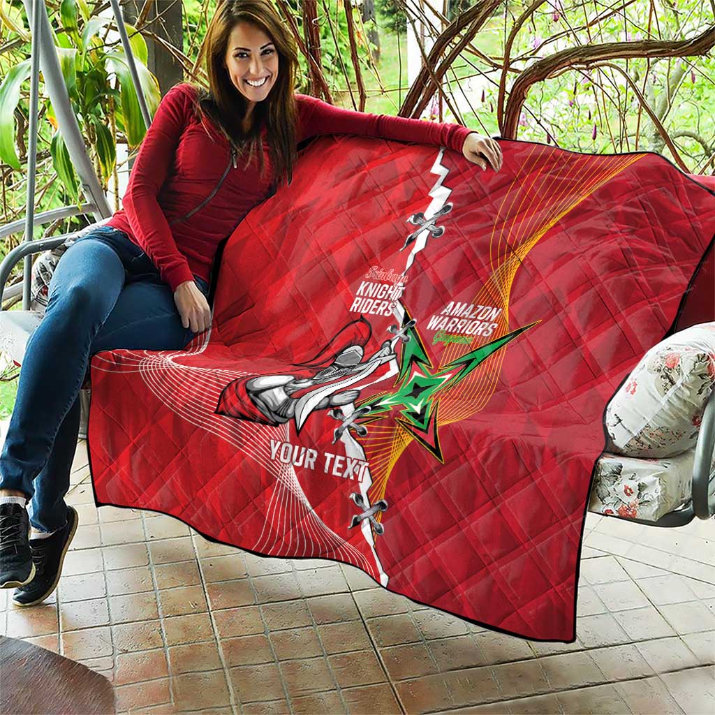 Guyana and Trinbago Cricket Custom Quilt Amazon Warriors Knight Riders Together - Wonder Print Shop