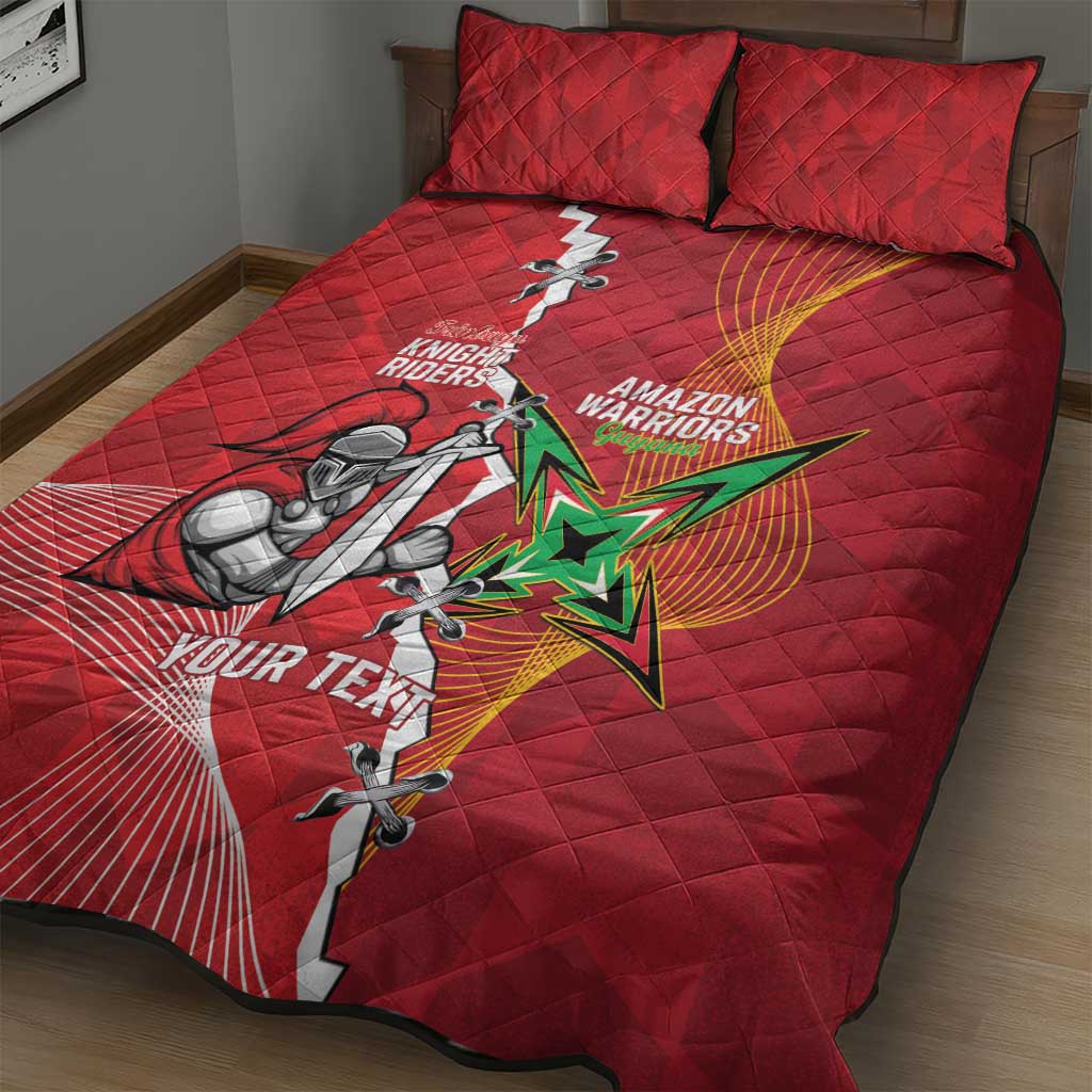 Guyana and Trinbago Cricket Custom Quilt Bed Set Amazon Warriors Knight Riders Together - Wonder Print Shop