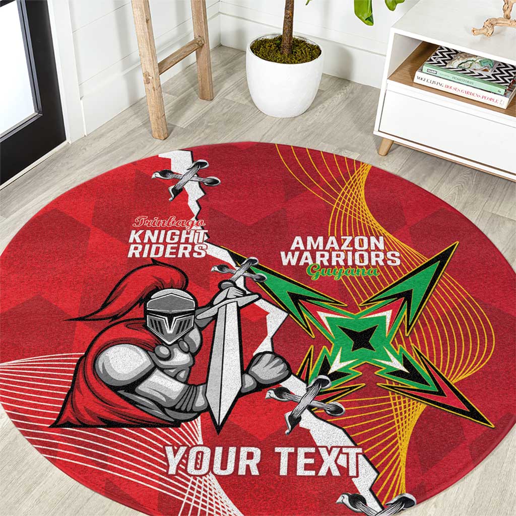 Guyana and Trinbago Cricket Custom Round Carpet Amazon Warriors Knight Riders Together - Wonder Print Shop