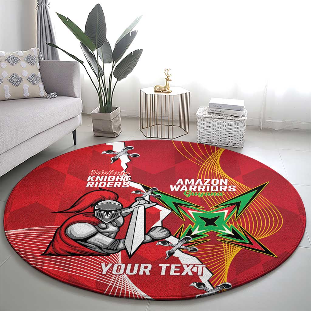 Guyana and Trinbago Cricket Custom Round Carpet Amazon Warriors Knight Riders Together - Wonder Print Shop