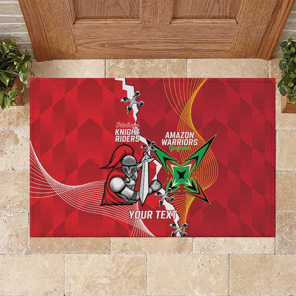 Guyana and Trinbago Cricket Custom Rubber Doormat Amazon Warriors Knight Riders Together - Wonder Print Shop