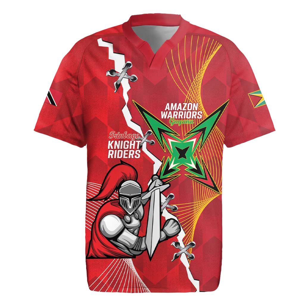 Guyana and Trinbago Cricket Custom Rugby Jersey Amazon Warriors Knight Riders Together - Wonder Print Shop