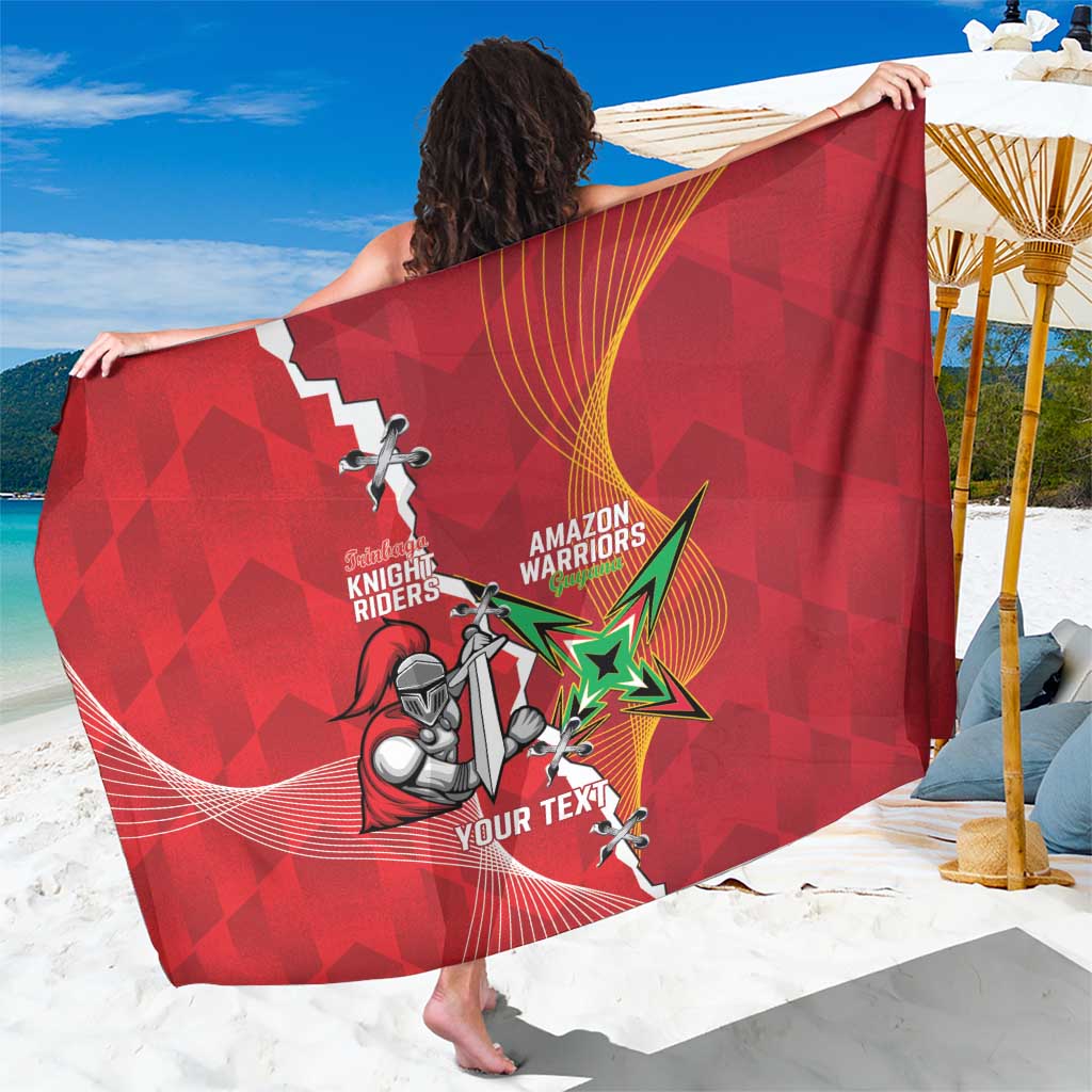 Guyana and Trinbago Cricket Custom Sarong Amazon Warriors Knight Riders Together - Wonder Print Shop