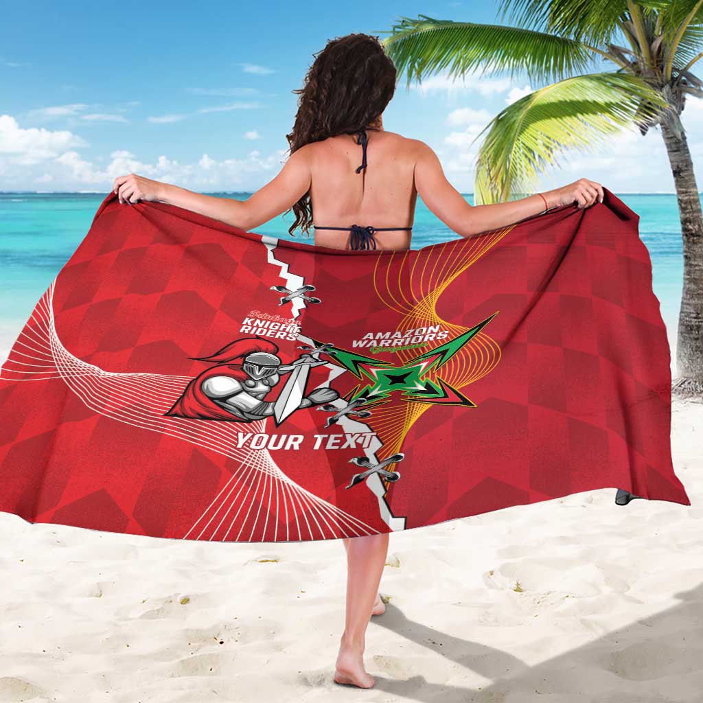Guyana and Trinbago Cricket Custom Sarong Amazon Warriors Knight Riders Together - Wonder Print Shop
