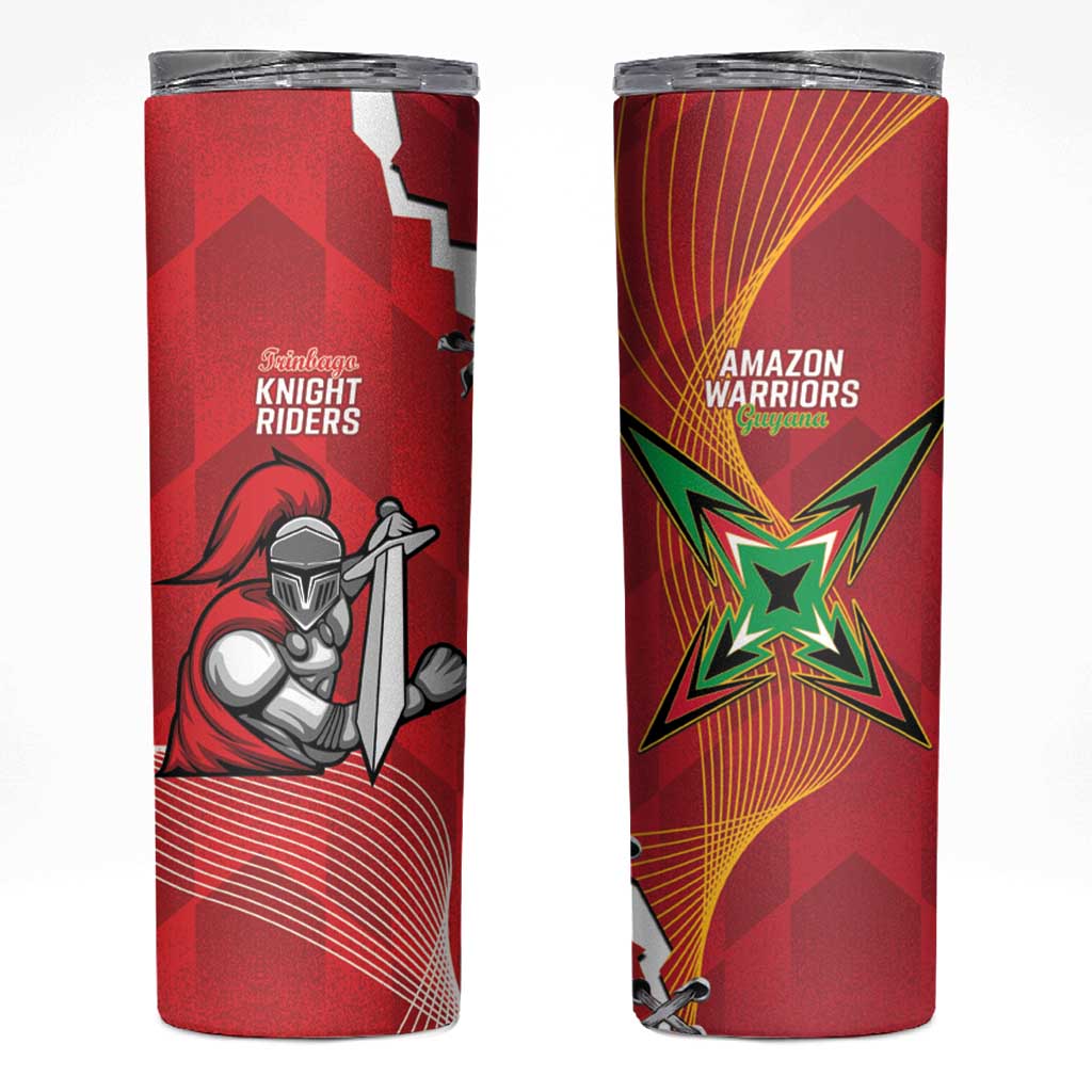 Guyana and Trinbago Cricket Skinny Tumbler Amazon Warriors Knight Riders Together - Wonder Print Shop