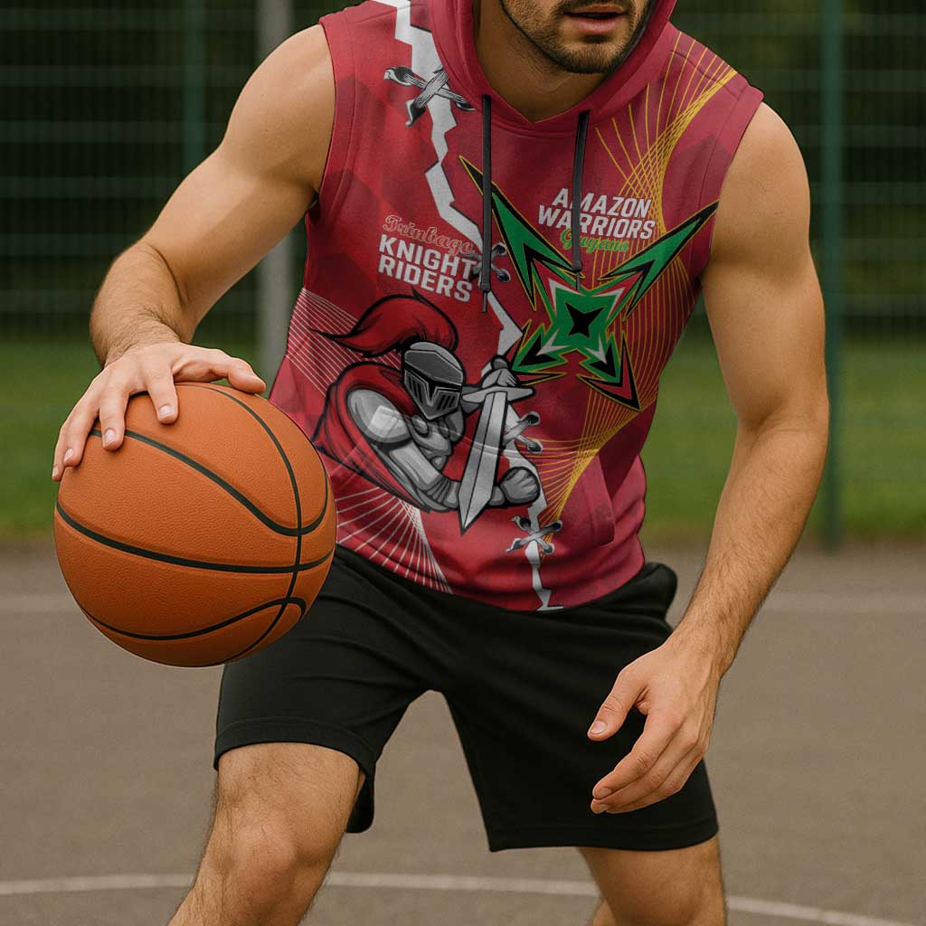 Guyana and Trinbago Cricket Custom Sleeveless Hoodie Amazon Warriors Knight Riders Together - Wonder Print Shop