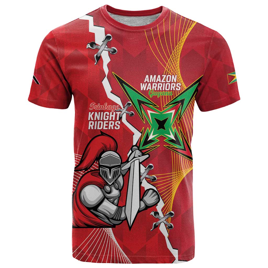Guyana and Trinbago Cricket Custom T Shirt Amazon Warriors Knight Riders Together - Wonder Print Shop