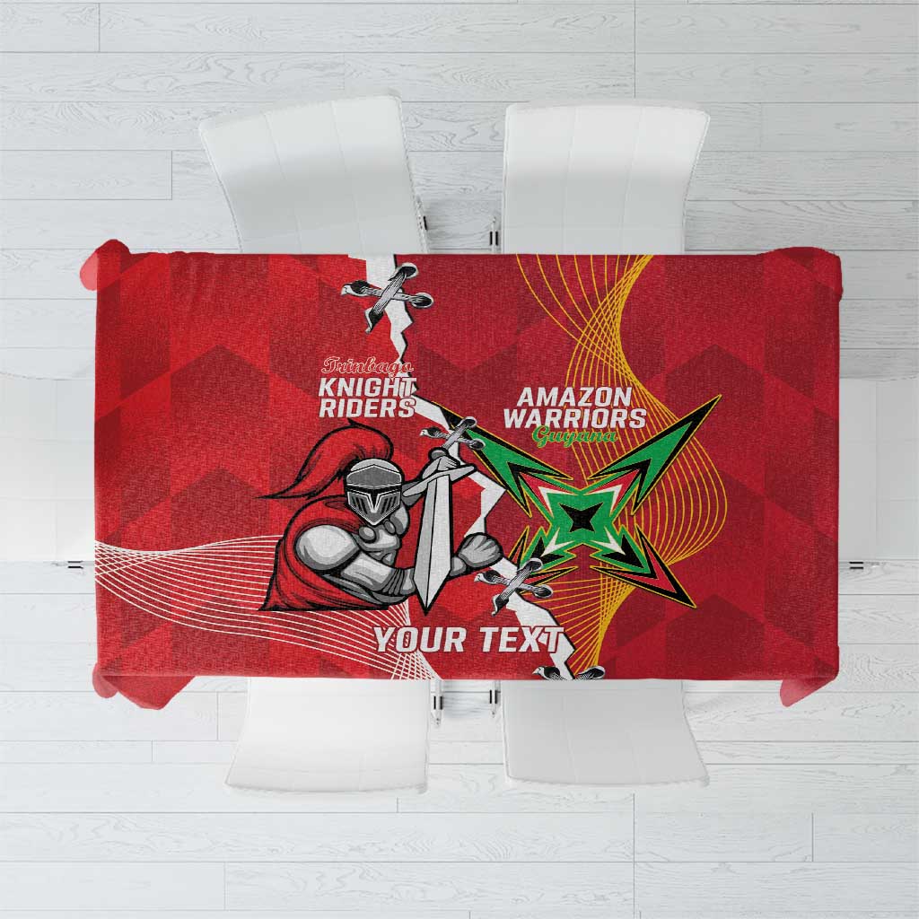 Guyana and Trinbago Cricket Custom Tablecloth Amazon Warriors Knight Riders Together - Wonder Print Shop