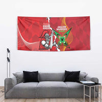 Guyana and Trinbago Cricket Custom Tapestry Amazon Warriors Knight Riders Together - Wonder Print Shop