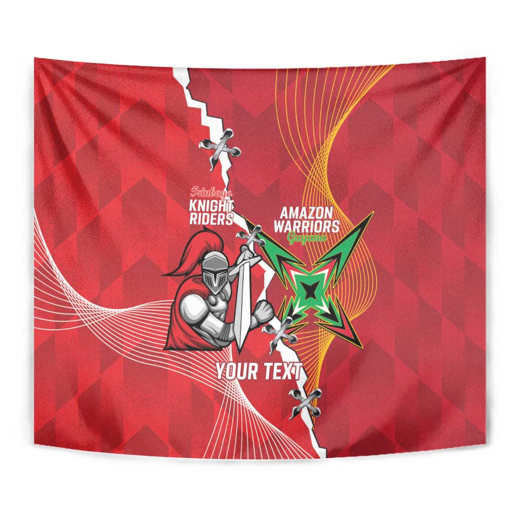 Guyana and Trinbago Cricket Custom Tapestry Amazon Warriors Knight Riders Together - Wonder Print Shop