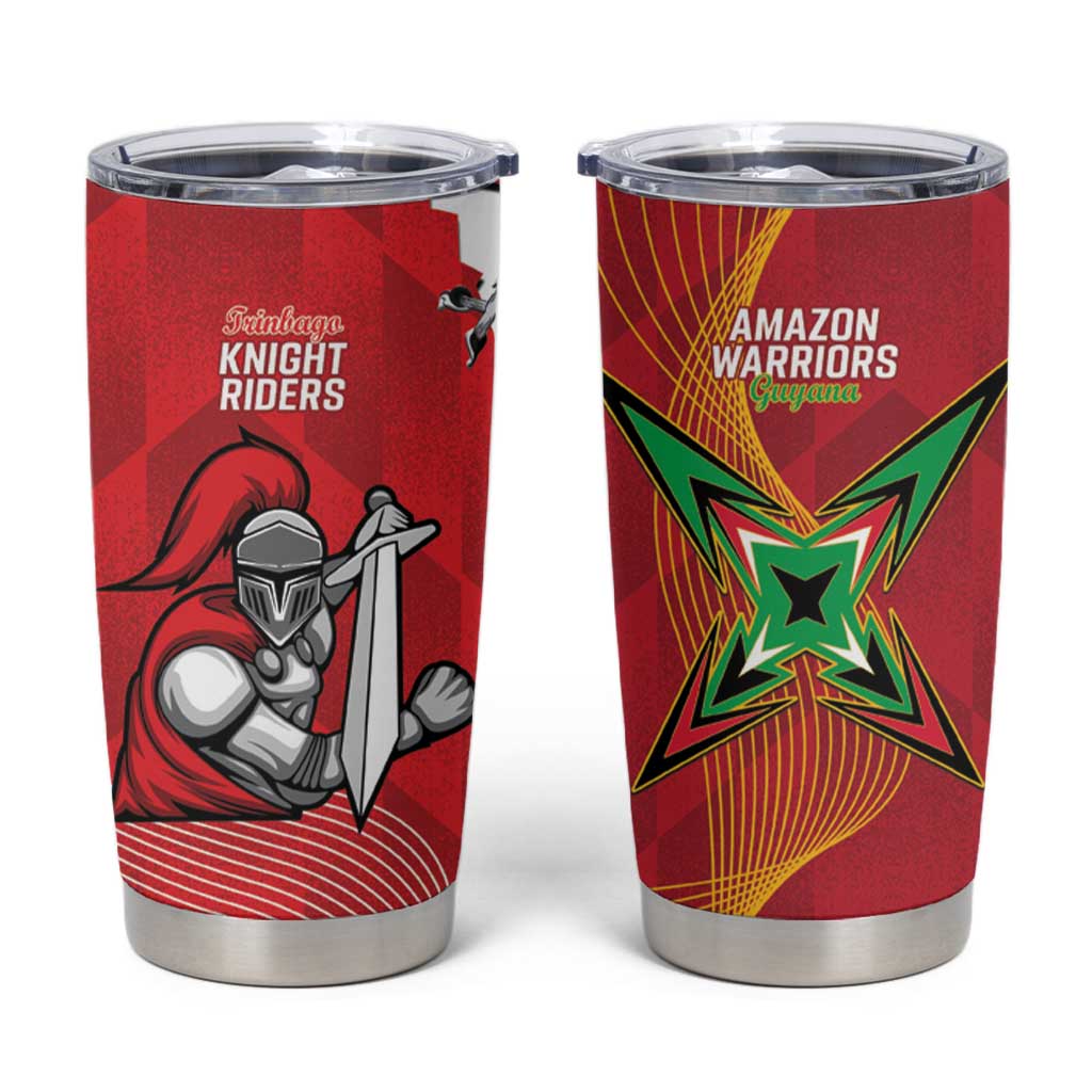Guyana and Trinbago Cricket Tumbler Cup Amazon Warriors Knight Riders Together - Wonder Print Shop