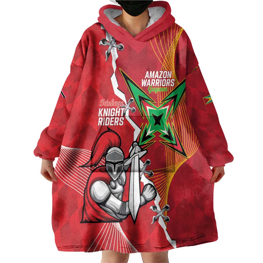 Guyana and Trinbago Cricket Custom Wearable Blanket Hoodie Amazon Warriors Knight Riders Together - Wonder Print Shop