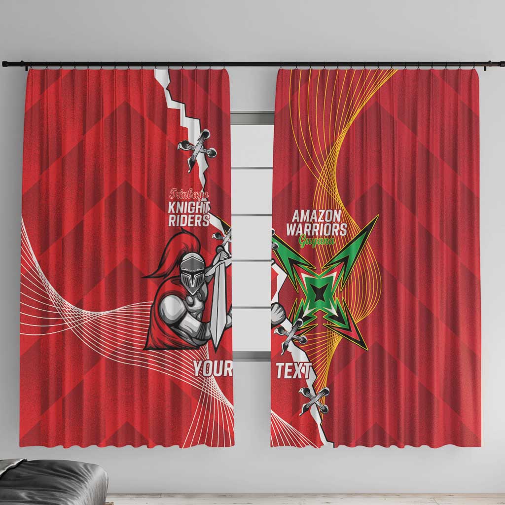 Guyana and Trinbago Cricket Custom Window Curtain Amazon Warriors Knight Riders Together - Wonder Print Shop