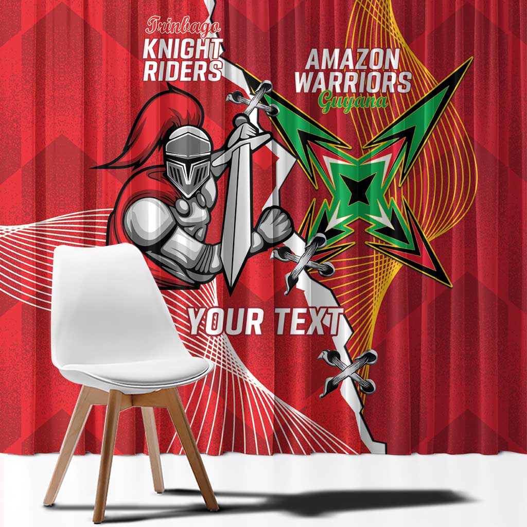 Guyana and Trinbago Cricket Custom Window Curtain Amazon Warriors Knight Riders Together - Wonder Print Shop