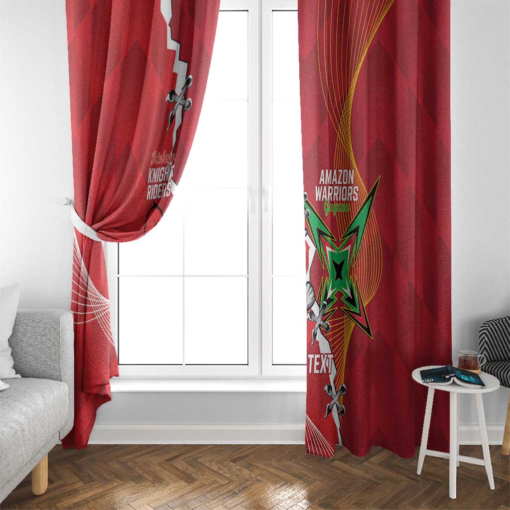 Guyana and Trinbago Cricket Custom Window Curtain Amazon Warriors Knight Riders Together - Wonder Print Shop