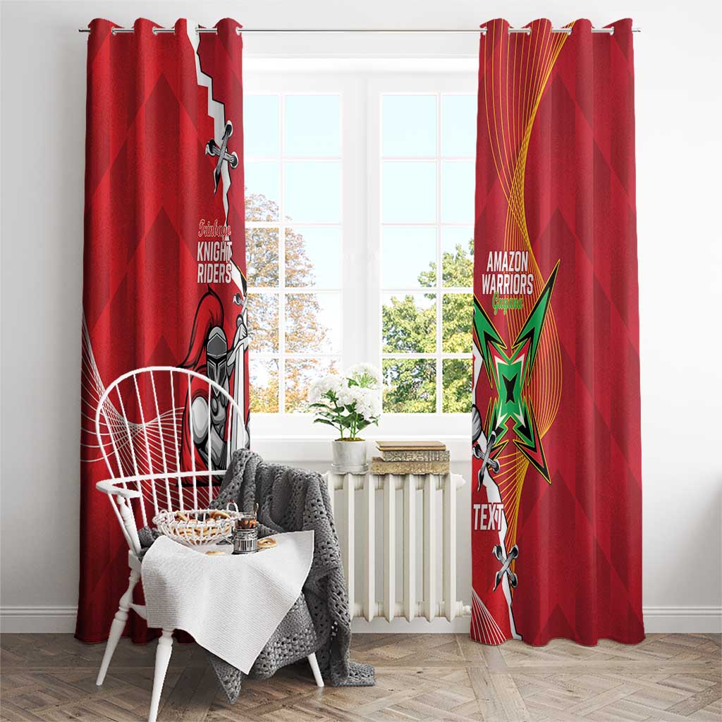 Guyana and Trinbago Cricket Custom Window Curtain Amazon Warriors Knight Riders Together - Wonder Print Shop