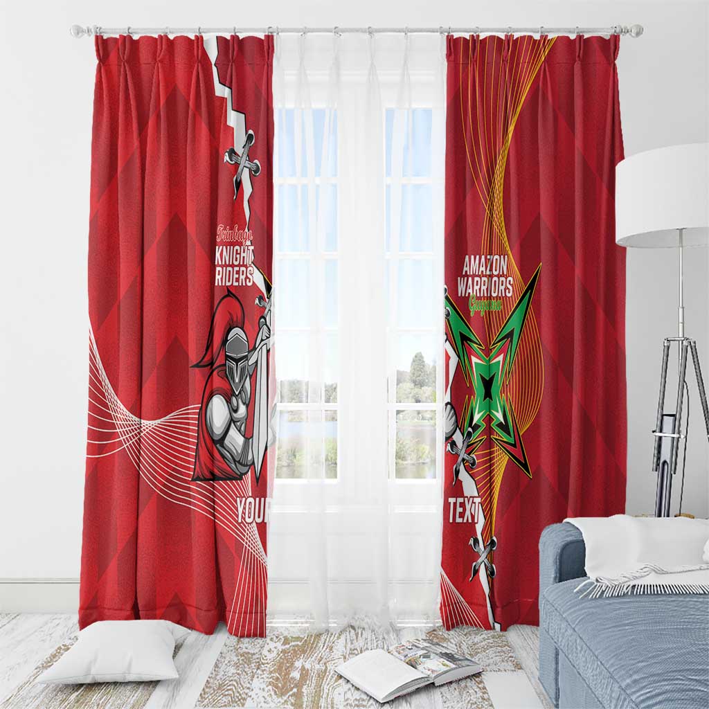 Guyana and Trinbago Cricket Custom Window Curtain Amazon Warriors Knight Riders Together - Wonder Print Shop